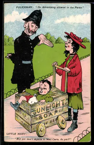 AK No advertising allowed in the Park, Britischer Polizist