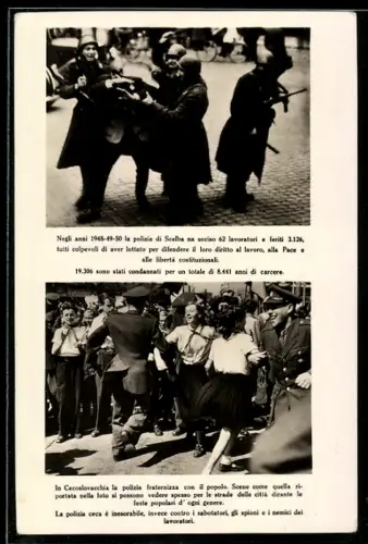 AK Tschechoslowakische Polizei im Tanz mit Zivilisten