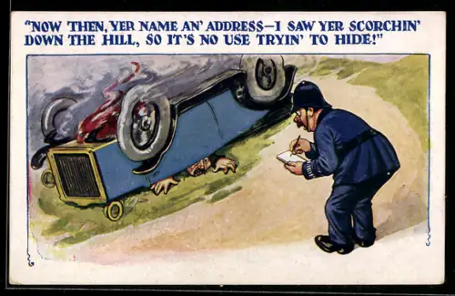 AK Britischer Polizist notiert Einzelheiten zu Autounfall