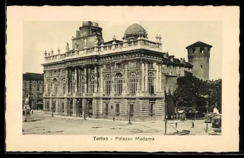 AK Torino, Palazzo Madama, Strassenbahn