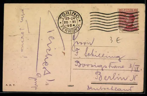 AK Torino, Piazza S. Carlo, Strassenbahn