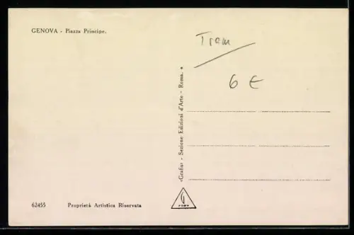 AK Genova, Piazza Principe, Strassenbahn