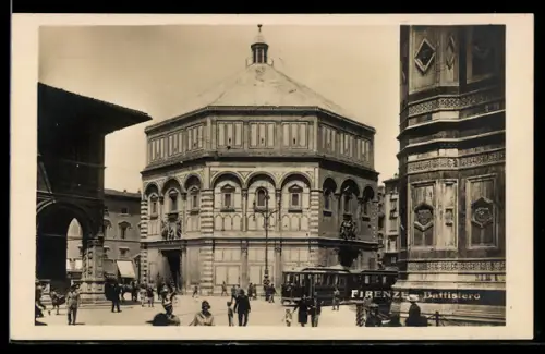 AK Firenze, Battistero, Strassenbahn