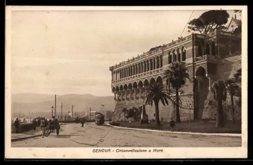 AK Genova, Circonvallazione a Mare, Strassenbahn