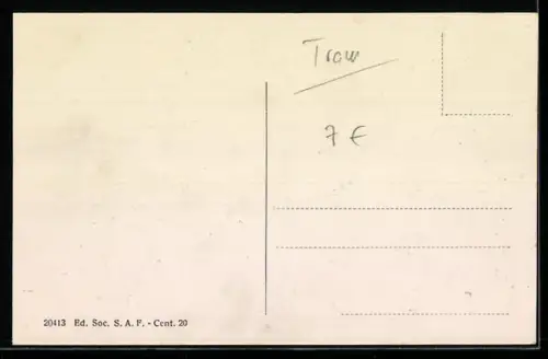 AK Genova, Via Milano, Strassenbahn