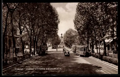 AK Torino, Corso Vittorio Emanuele II, Strassenbahn