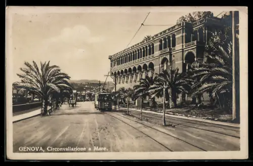 AK Genova, Circonvallazione a Mare, Strassenbahn
