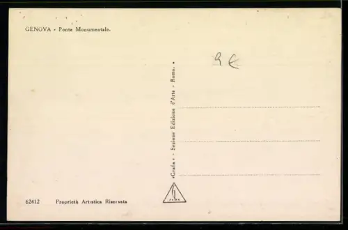 AK Genova, Ponte Monumentale, Strassenbahn