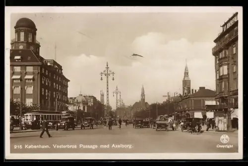 AK Kobenhavn, Vesterbros Passage med Axelborg, Strassenbahn