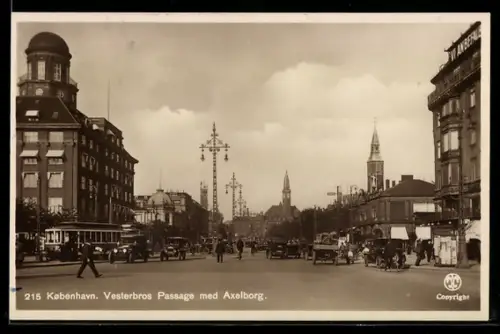 AK Kobenhavn, Vesterbros Passage med Axelborg, Strassenbahn