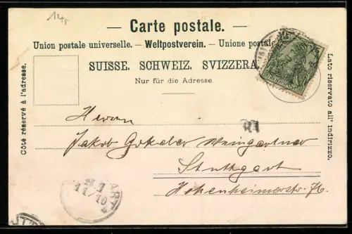 AK Basel, Alte Rheinbrücke mit Martinskirche