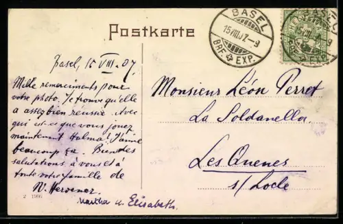 AK Basel, Dampfer am Rheinschulhaus