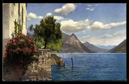 Künstler-AK Photochromie Nr. 3295: Gandria, Lago di Lugano