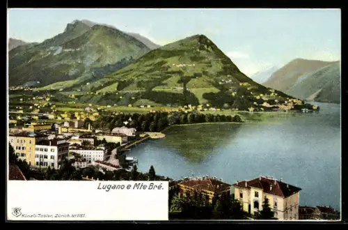 AK Lugano, Gesamtansicht, Mte Bre