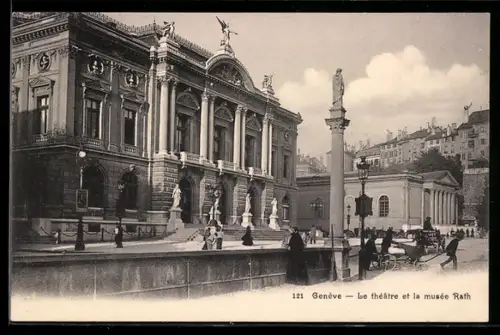 AK Genève, le Théatre et la Musée Rath