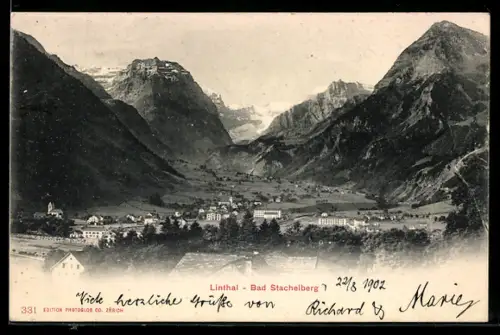 AK Bad Stachelberg im Linthal, Panorama