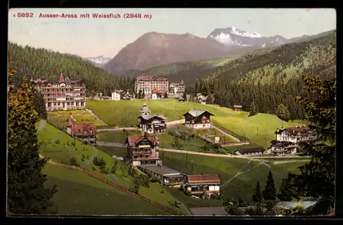 AK Ausser-Arosa, Ortspartie mit Weissfluh