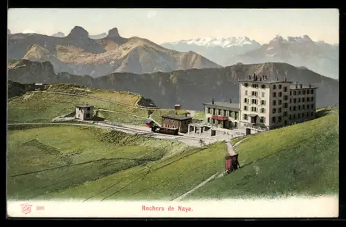 AK Rochers-de-Naye, Hotel mit Bahn