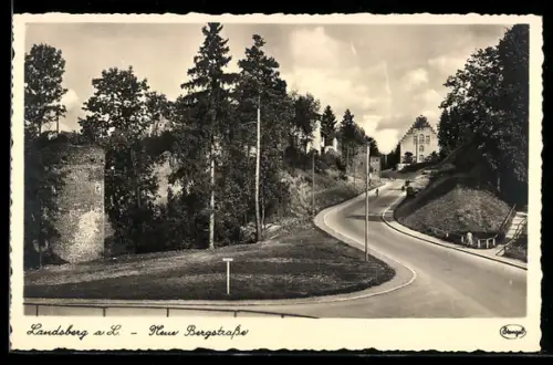 AK Landsberg a. L., Neue Bergstrasse, mit Turm