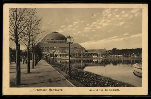 AK Hannover, Stadthalle, Ansicht von der Südseite