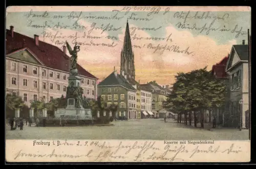 AK Freiburg i. B., Kaserne, Siegesdenkmal, Münster