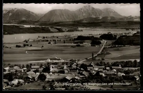 AK Tengling /Obb., Ort mit Waginger See, Hochstaufen
