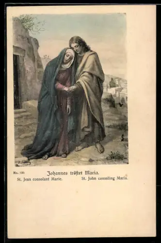AK Johannes tröstet Maria nahe einem Ort