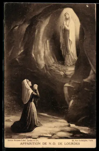 AK Apparition de N.-D. de Lourdes