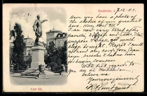 AK Stockholm, Denkmal Carl XII.