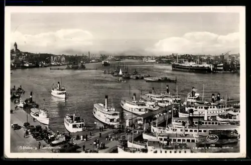 AK Göteborg, Hamnmotiv, Blick über den Hafen