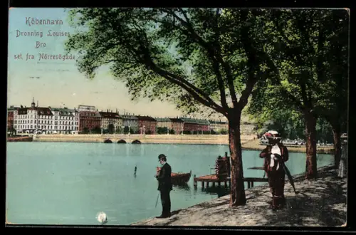 AK Köbenhavn, Dronning Louises Bro set fra Nörresögade