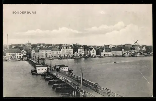 AK Sonderburg, Panorama mit Windmühle