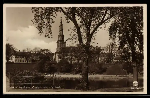 AK Kobenhavn, Christianshavn`s Vold, Christianshavns Wall mit der Erlöserkirche