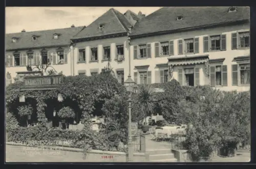 AK Rüdesheim a. Rhein, Hotel Darmstädter Hof, Westliche Terrasse