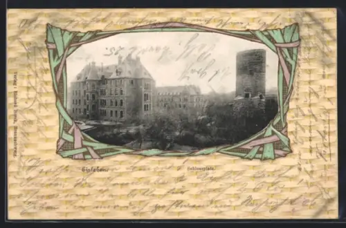 Passepartout-AK Eisleben, Blick auf den Schlossplatz