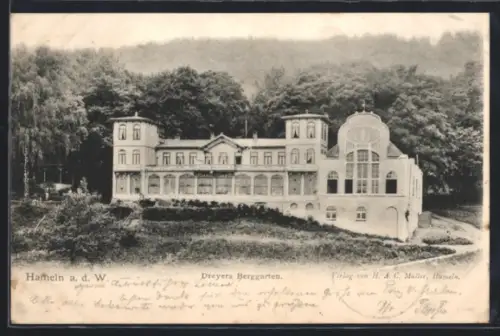 AK Hameln a. d. W., Gasthof Dreyers Berggarten