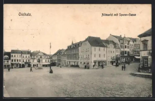 AK Oschatz, Strasseneck Altmarkt und Sporer-Gasse