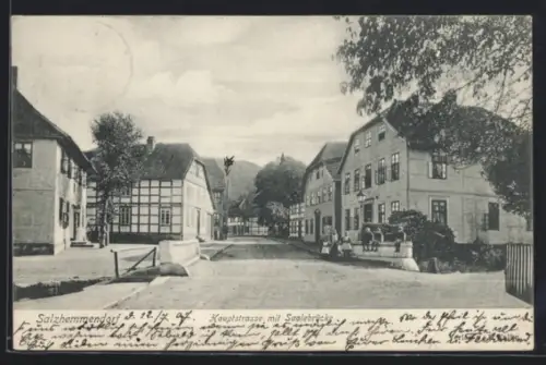 AK Salzhemmendorf, Hauptstrasse mit Saalebrücke