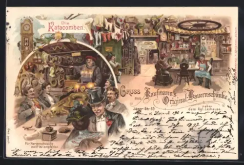 Lithographie Berlin, Gasthaus Original Bauernschänke, Jägerstrasse 69