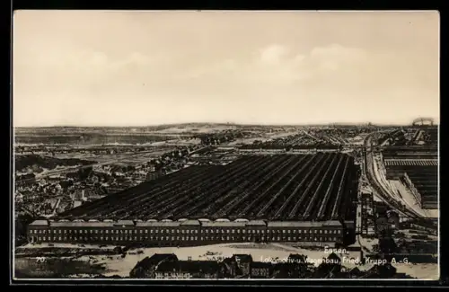 AK Essen, Lokomotiv- und Wagenbau Fried. Krupp AG aus der Vogelschau