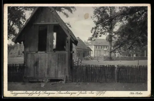 AK Bergen /Lüneburger Heide, Truppenübungsplatz, Der Ohlhof mit uraltem Speicher