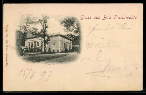 AK Bad Freienwalde, Kurhaus mit Anlage