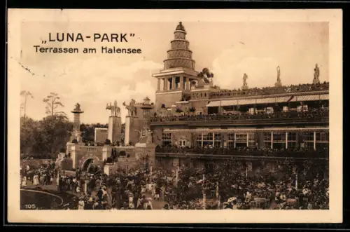 AK Berlin-Halensee, Luna-Park, Terrassen am Halensee
