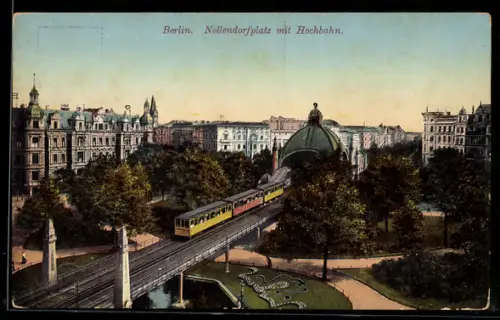 AK Berlin-Schöneberg, Nollendorfplatz, Hochbahn aus der Vogelschau