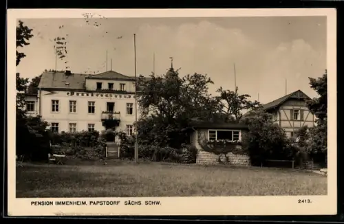 AK Papstdorf /Sächs. Schw., Pension Immenheim