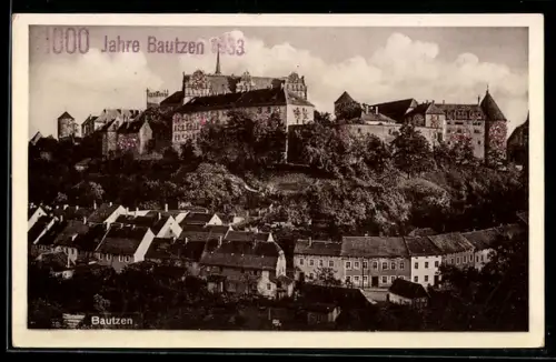 AK Bautzen, Ortsansicht mit Burg, 1000 Jahre Bautzen 1933