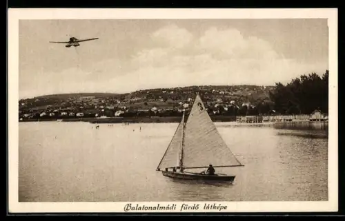 AK Balatonalmádi fürdö, Látképe