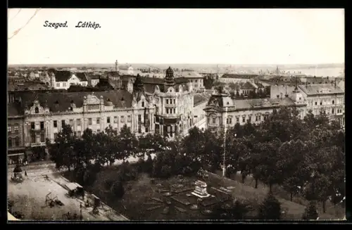 AK Szeged-Czegled, Látkép, Teilansicht des Ortes von oben