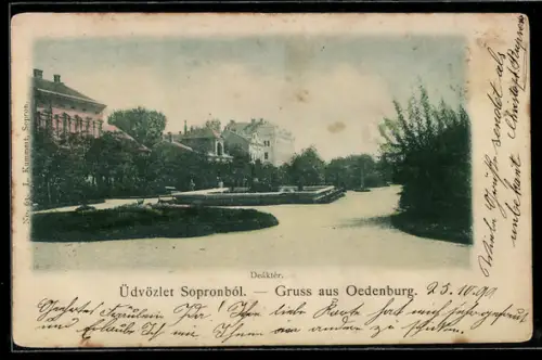 AK Oedenburg, Teilansicht mit Anlagen