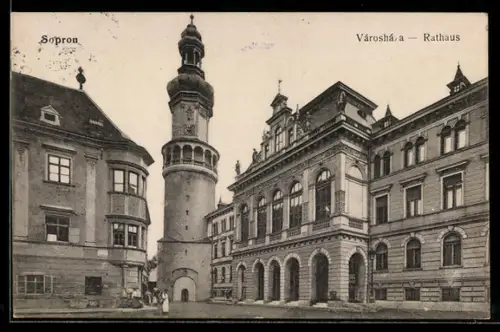 AK Sopron, Rathaus mit Turm